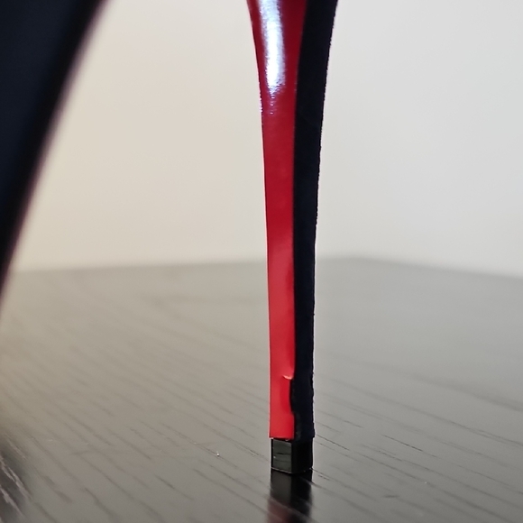 Christian Louboutin Eloise 100 Vous Velours Marine Blue Suede Heels Pumps 38 - Picture 7 of 12